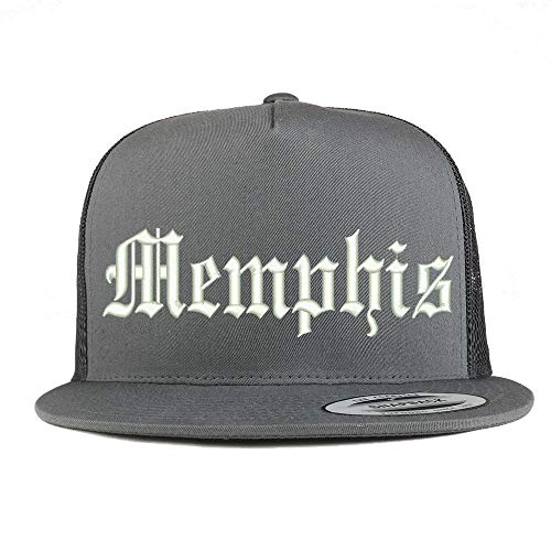 Trendy Apparel Shop Old English Font Memphis City Embroidered 5 Panel Mesh Cap