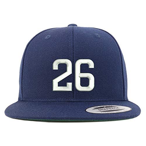 Trendy Apparel Shop Number 26 Embroidered Snapback Flatbill Baseball Cap