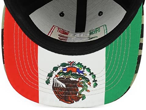 Trendy Apparel Shop Hecho En Mexico Flag Color Eagle 3D Embroidered Snapback Cap