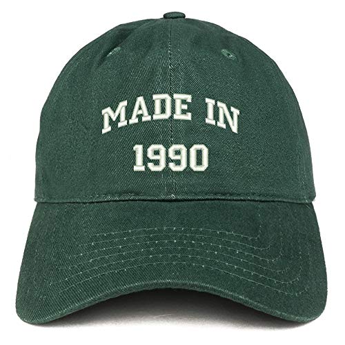Trendy Apparel Shop Made in 1990 Text Embroidered 31st Birthday Brushed Cotton Cap