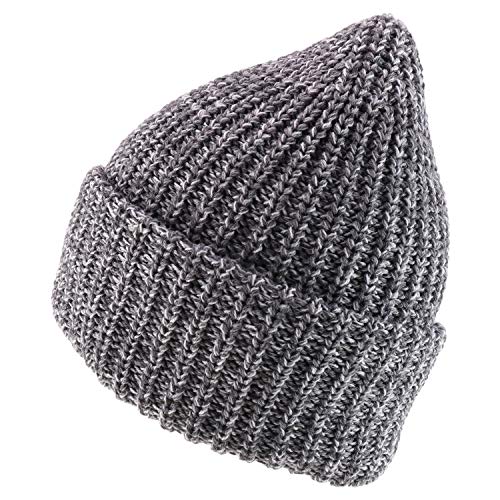 Trendy Apparel Shop Long Cuffed Plain Thick Ribbed Chunky Knit Winter Beanie Hat