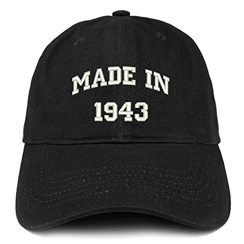 Trendy Apparel Shop Made in 1943 Text Embroidered 78th Birthday Brushed Cotton Cap