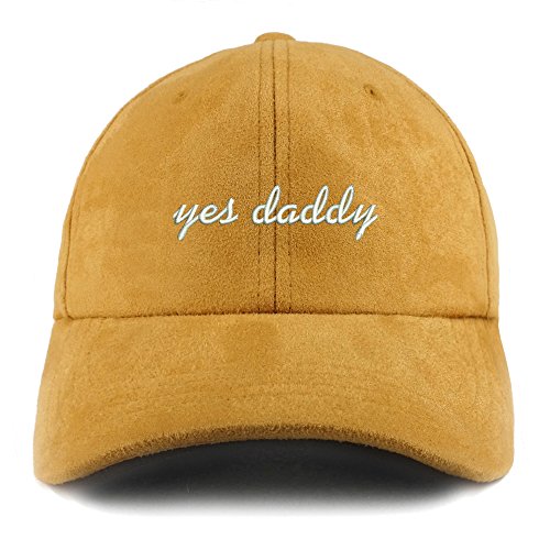 Trendy Apparel Shop Yes Daddy Embroidered Faux Suede Leather Adjustable Cap