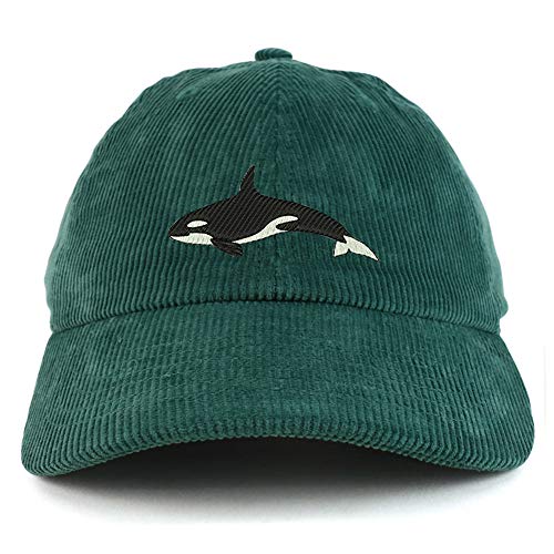 Trendy Apparel Shop Orca Killer Whale Cotton Corduroy Unstructured Baseball Cap
