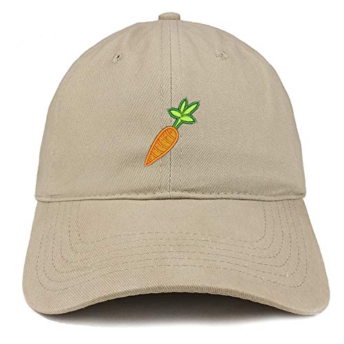 Trendy Apparel Shop Carrot Embroidered Soft Crown 100% Brushed Cotton Cap