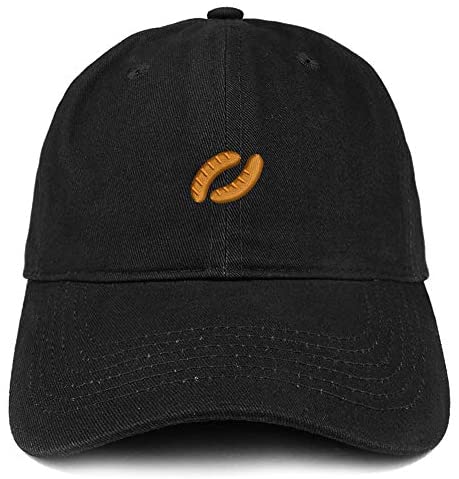 Trendy Apparel Shop Hot Dog Embroidered Soft Crown 100% Brushed Cotton Cap