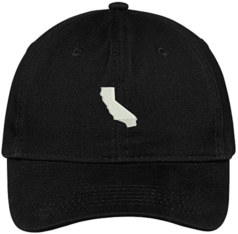 Trendy Apparel Shop California State Map Embroidered Low Profile Soft Cotton Brushed Baseball Cap