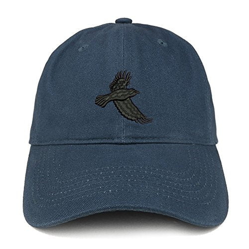 Trendy Apparel Shop Small Raven Embroidered Low Profile Soft Cotton Baseball Cap