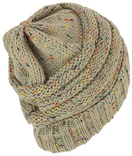 Trendy Apparel Shop Winter Color Spec Knit Beanie Infinity Scarf 2 Piece Set