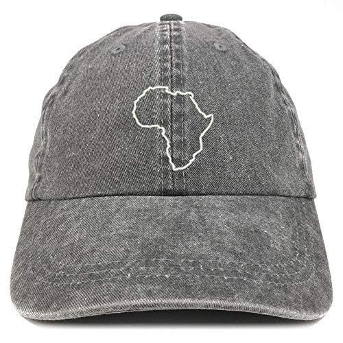 Trendy Apparel Shop Africa Map Outline Embroidered Washed Low Profile Cap
