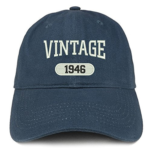 Trendy Apparel Shop Vintage 1946 Embroidered 75th Birthday Relaxed Fitting Cotton Cap