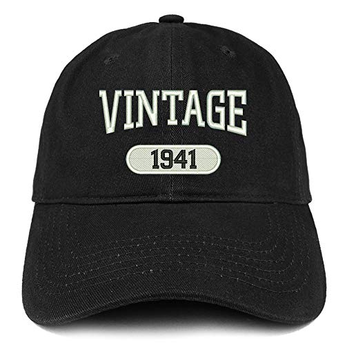 Trendy Apparel Shop 80th Birthday Vintage Year Soft Crown Brushed Cotton Cap