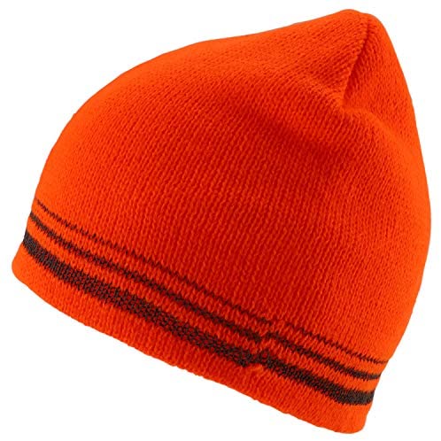 Trendy Apparel Shop 3 Reflective Stripes High Visibility Safety Beanie Hat