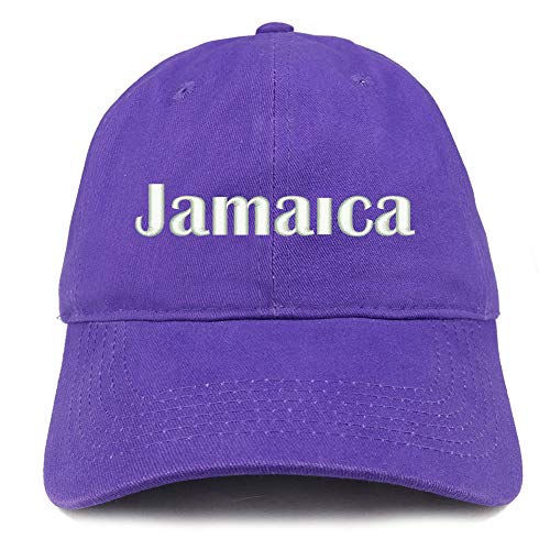 Trendy Apparel Shop Jamaica Embroidered Soft Crown 100% Brushed Cotton Cap
