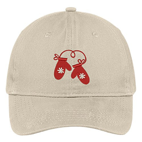Trendy Apparel Shop Mittens Embroidered Christmas Themed Cotton Baseball Cap