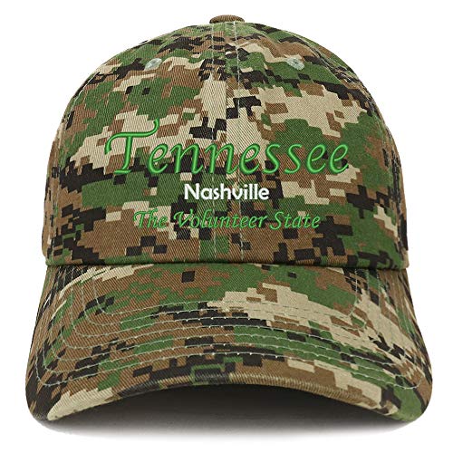 Trendy Apparel Shop Tennessee Nashville Embroidered Soft Crown 100% Brushed Cotton Cap