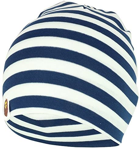 Trendy Apparel Shop 100% Cotton Striped Infant to Toddler Short Beanie Cap