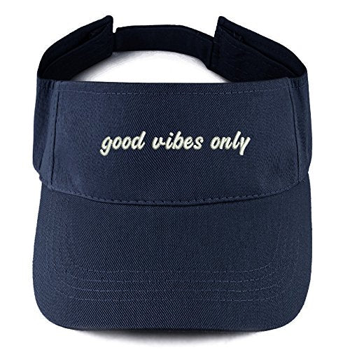 Trendy Apparel Shop Good Vibes ONLY Embroidered 100% Cotton Adjustable Visor