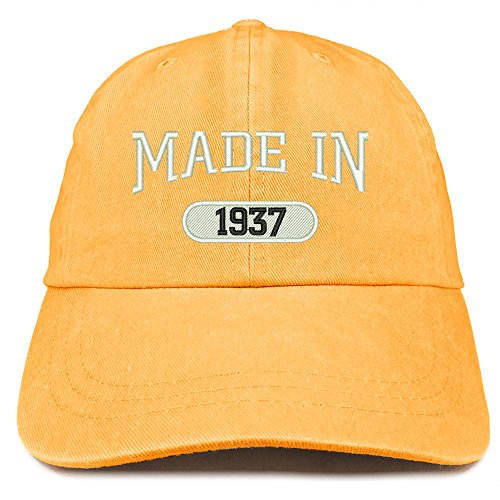 Trendy Apparel Shop Made in 1937 Embroidered 84th Birthday Washed Baseball Cap