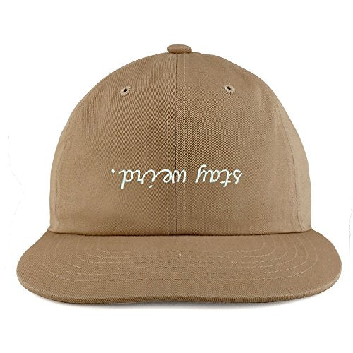 Trendy Apparel Shop Stay Weird Embroidered Unstructured Flatbill Adjustable Cap