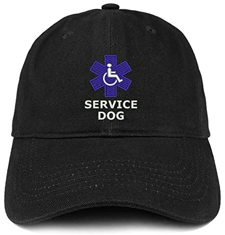 Trendy Apparel Shop Service Dog with Wheel Chair Embroidered Brushed Cap