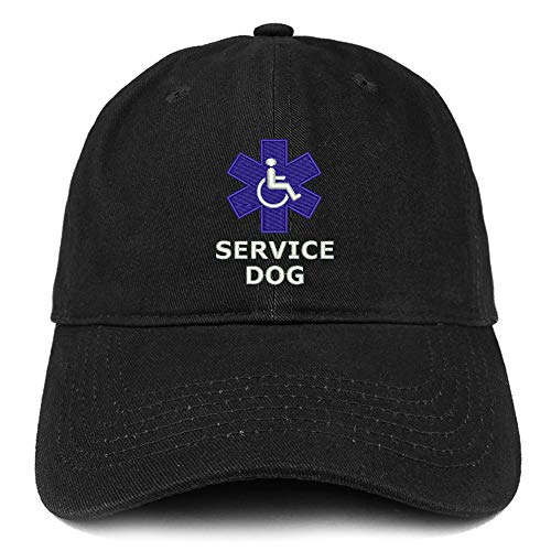 Trendy Apparel Shop Service Dog with Wheel Chair Embroidered Brushed Cap