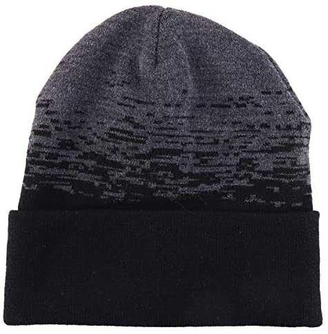 Trendy Apparel Shop Made in USA Static Pattern Knit Cuffed Long Winter Beanie