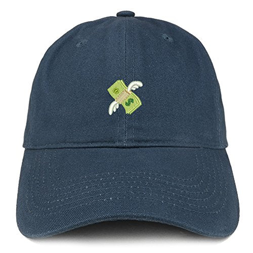 Trendy Apparel Shop Money Emoticon Embroidered Low Profile Brushed Cotton Cap