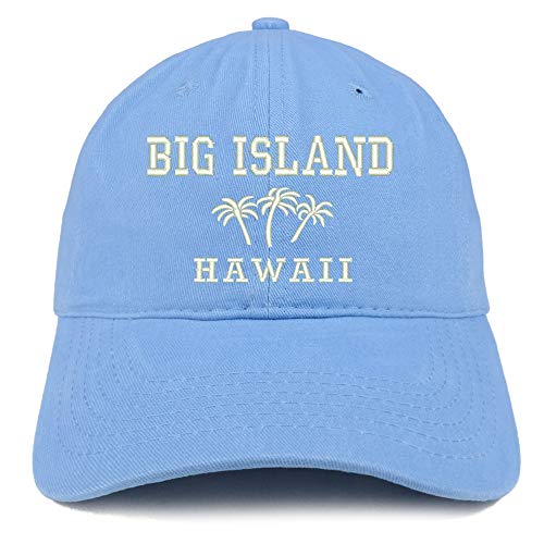 Trendy Apparel Shop Big Island Hawaii and Palm Tree Embroidered Brushed Cap
