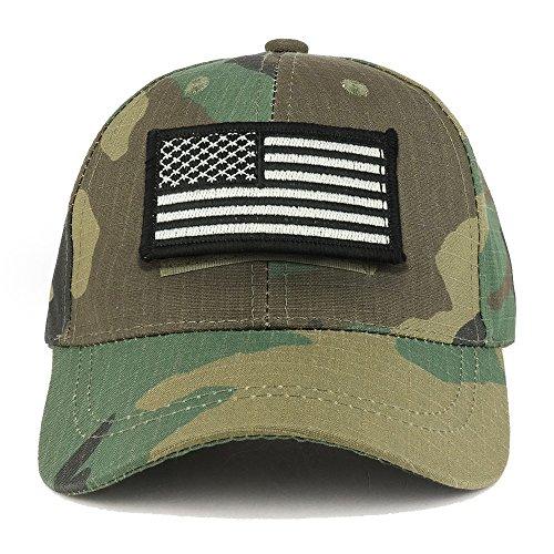 Trendy Apparel Shop Youth Military Black White American Flag Patch On Tactical Cap