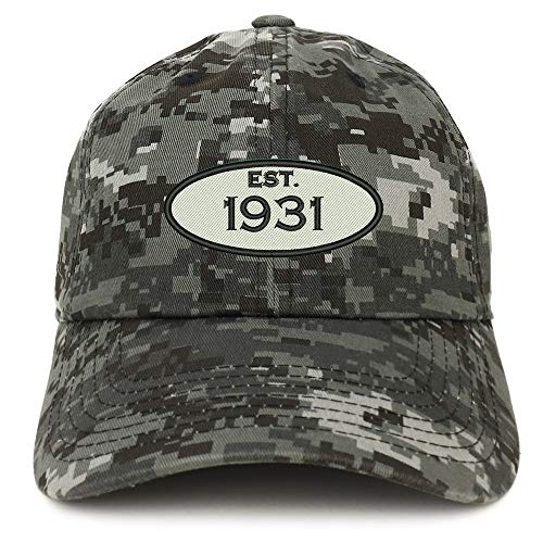 Trendy Apparel Shop 90th Birthday Established 1931 Soft Crown Brushed Cotton Cap