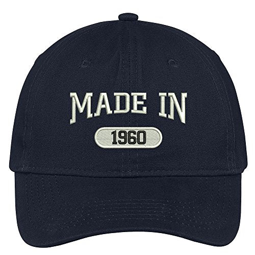 Trendy Apparel Shop 59th Birthday - Made in 1960 Embroidered Low Profile Cotton Baseball Cap