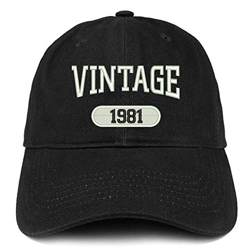 Trendy Apparel Shop 40th Birthday Vintage 1981 Soft Crown Brushed Cotton Cap