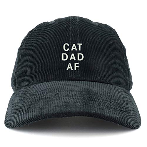 Trendy Apparel Shop Cat Dad AF Cotton Corduroy Unstructured Baseball Cap