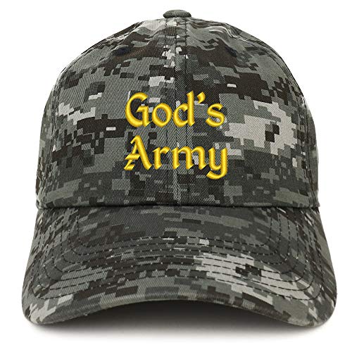 Trendy Apparel Shop God's Army Embroidered Soft Crown 100% Brushed Cotton Cap