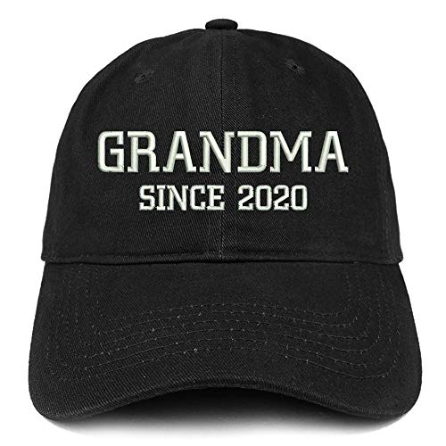 Trendy Apparel Shop Grandma Since 2020 Embroidered Soft Crown 100% Brushed Cotton Cap