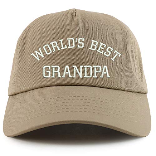 Trendy Apparel Shop World's Best Grandpa Embroidered 5 Panel Unstructured Soft Crown Baseball Cap
