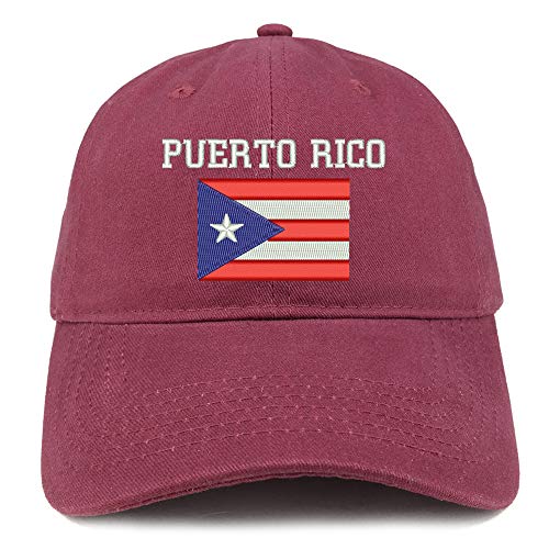 Trendy Apparel Shop Puerto Rico Embroidered Soft Crown 100% Brushed Cotton Cap