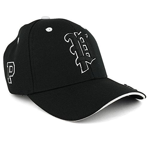 Trendy Apparel Shop Gothic Alphabet Letters 3D Monogram Embroidered Structured Baseball Cap