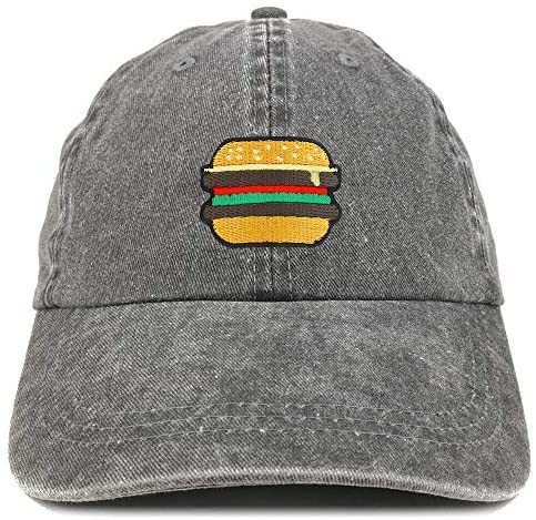 Trendy Apparel Shop Burger Patch Pigment Dyed Washed Baseball Cap