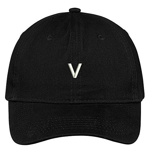 Trendy Apparel Shop Letter V Block Font Embroidered Dad Hat Cotton Baseball Cap -