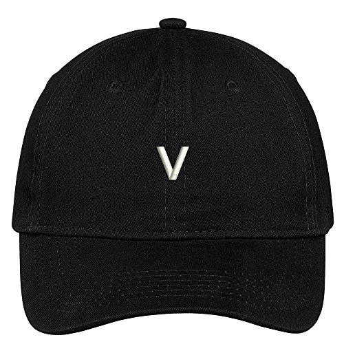 Trendy Apparel Shop Letter V Block Font Embroidered Dad Hat Cotton Baseball Cap