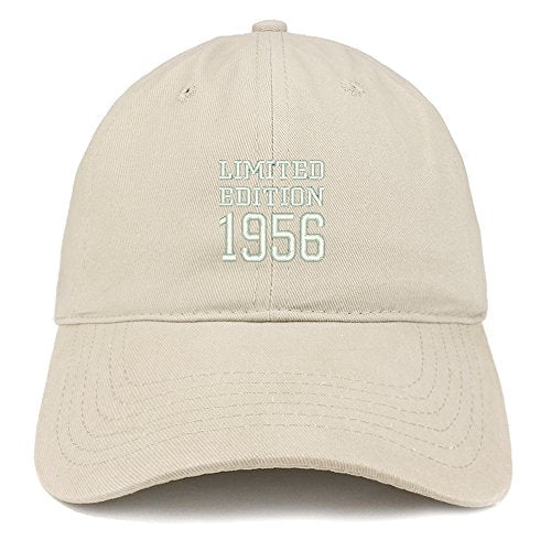 Trendy Apparel Shop Limited Edition 1956 Embroidered Birthday Gift Brushed Cotton Cap