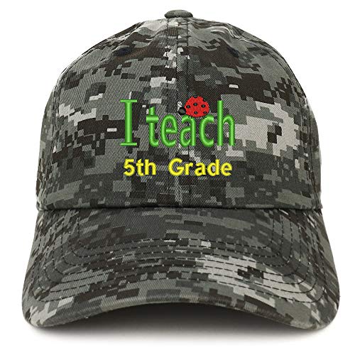 Trendy Apparel Shop I Teach 5th Grade Embroidered Soft Crown 100% Brushed Cotton Cap