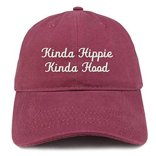 Trendy Apparel Shop Kinda Hippie Kinda Hood Embroidered Brushed Cotton Cap