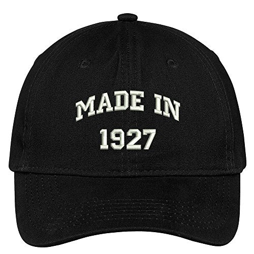 Trendy Apparel Shop Made in 1927-92nd Birthday Embroidered Brushed Cotton Baseball Cap