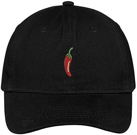 Trendy Apparel Shop Red Hot Pepper Embroidered Cap Premium Cotton Dad Hat