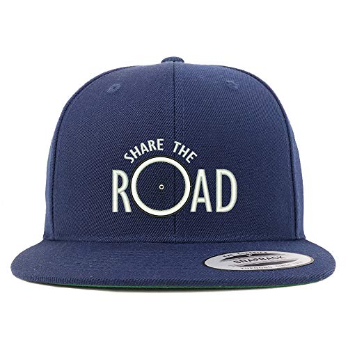 Trendy Apparel Shop Share The Road Embroidered Flat Bill Snapback Cap