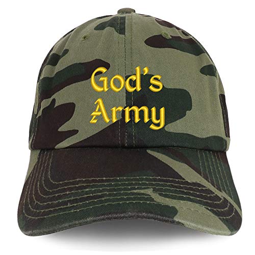 Trendy Apparel Shop God's Army Embroidered Soft Crown 100% Brushed Cotton Cap