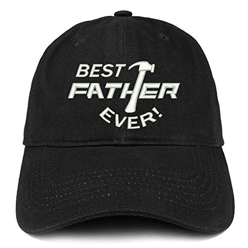 Trendy Apparel Shop Best Father Ever Embroidered Soft Crown 100% Brushed Cotton Cap